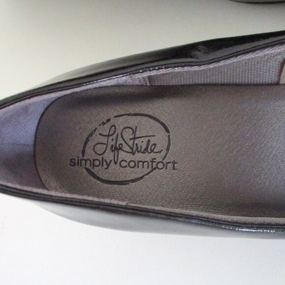 LifeStride Garam Womens Black Faux Patent Leather 1.75" Wedge Pump NWOB - 9M - Picture 6 of 7